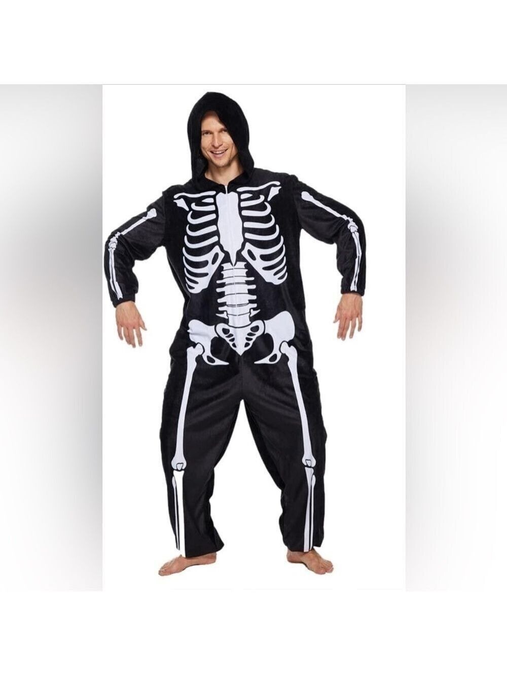 NWT Medium Unisex Skeleton Pajama Onesie - Picture 2 of 8